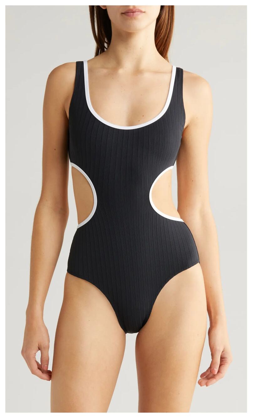 NEW Solid & Striped Sarah Cutout Rib One-Piece Swimsuit Size Medium